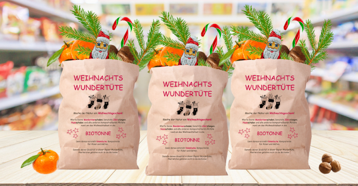 Himmlische Bioabfall-Wundertüte aus Papier für die Advents- und Weihnachtszeit